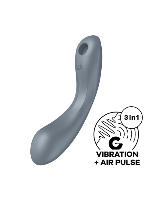2 en 1 Stimulateur clitoridien air pulsé et vibromasseur point G Curvy Trinity 1 Gris Satisfyer - CC597819 2 en 1 Stimulateur clitoridien air pulsé et vibromasseur point G Curvy Trinity 1 Gris Satisfyer - CC597819