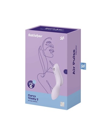 2 en 1 Vibromasseur et stimulateur de clitoris USB violet Curvy Trinity 2 Satisfyer - CC597788