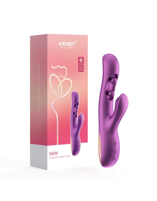 Gem vibromasseur rabbit avec capteurs de pression et application Violet Gem vibromasseur rabbit avec capteurs de pression et application Violet