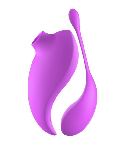 2en1 Stimulateur clitoridien à picots par aspiration avec son œuf vibrant à distance violet - 0-B0009PUR 2en1 Stimulateur clitoridien à picots par aspiration avec son œuf vibrant à distance violet - 0-B0009PUR