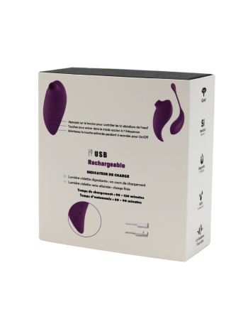 2en1 Stimulateur clitoridien à picots par aspiration avec son œuf vibrant à distance violet - 0-B0009PUR