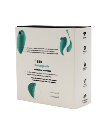 2en1 Stimulateur clitoridien à picots par aspiration avec son œuf vibrant à distance turquoise - 0-B0009TUR