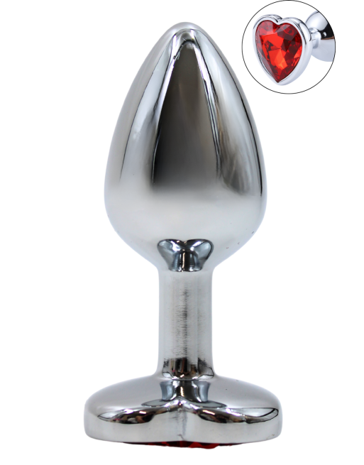 Plug bijou coeur en aluminium bijou rouge Small - RY-013RED