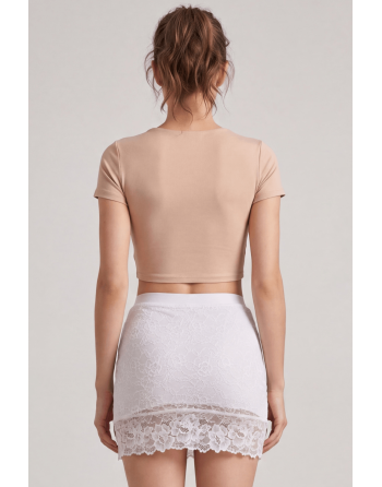 Jupe courte blanche Camélia - LSK2-SWHT