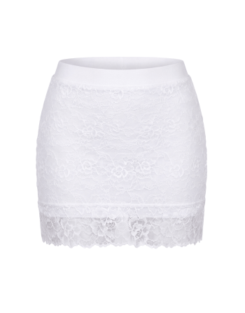 Jupe courte blanche Camélia - LSK2-SWHT