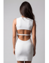 Robe blanche large décollectée Olivia - LDR4WHT