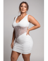 Robe blanche large décollectée Olivia - LDR4WHT