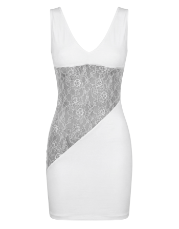 Robe blanche large décollectée Olivia - LDR4WHT