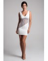Robe blanche large décollectée Olivia - LDR4WHT