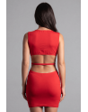 Robe rouge large décollectée Olivia - LDR4RED
