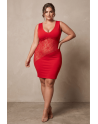 Robe rouge large décollectée Olivia - LDR4RED