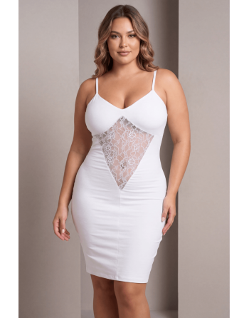 Robe décollectée blanche Emilia - LDR11WHT