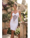 Robe décollectée blanche Emilia - LDR11WHT