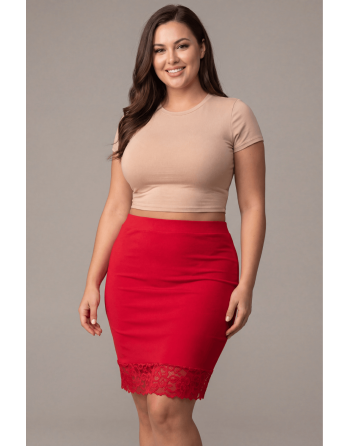 Jupe longue rouge Maria - LSK1-LRED
