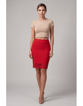 Jupe longue rouge Maria - LSK1-LRED