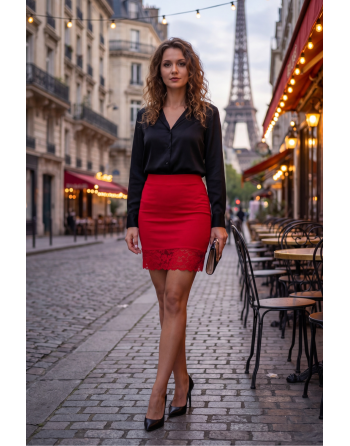 Jupe courte rouge Marina - LSK1-SRED