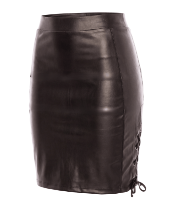 Jupe longue simili cuir noir Paloma - LSL1-LBLK