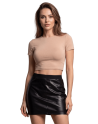Jupe courte simili cuir noir Paula - LSL1-SBLK