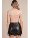 Jupe courte simili cuir noir Paula - LSL1-SBLK