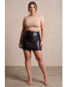 Jupe courte simili cuir noir Paula - LSL1-SBLK