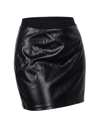 Jupe courte simili cuir noir Paula - LSL1-SBLK
