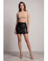 Jupe courte simili cuir noir Paula - LSL1-SBLK