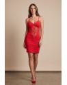 Robe décollectée rouge Emilia - LDR11RED