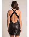 Robe noire simili cuir Margot - LDL3BLK