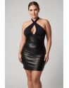 Robe noire simili cuir Margot - LDL3BLK