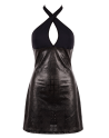 Robe noire simili cuir Margot - LDL3BLK