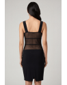 Robe sensuelle et habillée avec maille transparente noire - LDP1