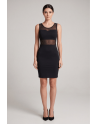 Robe sensuelle et habillée avec maille transparente noire - LDP1