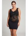 Robe cocktail empiècements dentelle et wetlook - LDW1