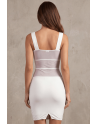 Robe sensuelle et habillée avec maille transparente blanche - LDP1WHT
