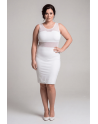Robe sensuelle et habillée avec maille transparente blanche - LDP1WHT