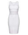 Robe sensuelle et habillée avec maille transparente blanche - LDP1WHT