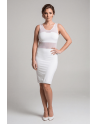 Robe sensuelle et habillée avec maille transparente blanche - LDP1WHT