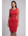 Robe sensuelle et habillée avec maille transparente rouge - LDP1RED
