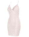 Robe blanche simili cuir et dentelle Sophia - LDL2WHT