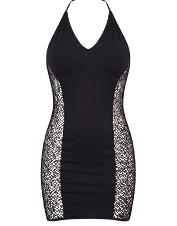 Robe sexy décolletée dos nu et résille - LDR5