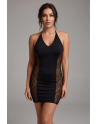 Robe sexy décolletée dos nu et résille - LDR5