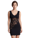 Robe cocktail dentelle florale asymétrique - LDR4