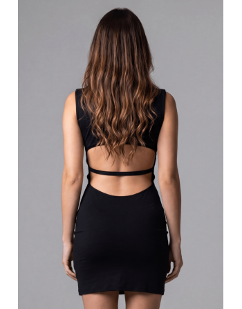Robe cocktail dentelle florale asymétrique - LDR4