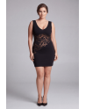 Robe cocktail dentelle florale asymétrique - LDR4
