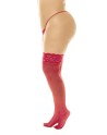 Bas en nylon sexy rouge, grande taille, autofixant - MAL1108XRD