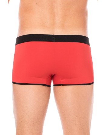 Mini-Pants rouge échancré avec zip - LM2003-68RED